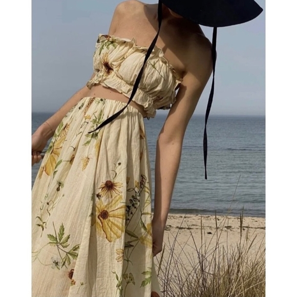 H&M Wildflower Collection Crop Top and Skirt Set sz L - Picture 6 of 13